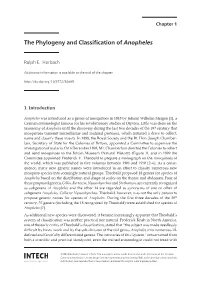 The Phylogeny and Classification of Anopheles