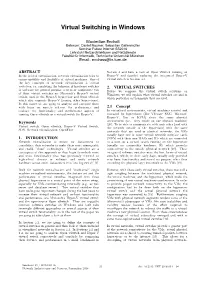 Virtual Switching in Windows