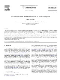 Atlas of the Mean Motion Resonances in the Solar System