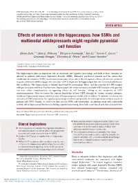 Effects of Serotonin in the Hippocampus: How Ssris and Multimodal Antidepressants Might Regulate Pyramidal Cell Function