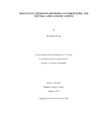 Host-Guest Chemistry Between Cucurbit[7]Uril and Neutral and Cationic Guests