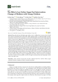 The Effect of an Online Sugar Fact Intervention