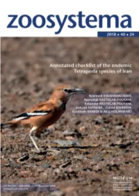Annotated Checklist of the Endemic Tetrapoda Species of Iran