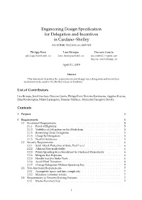 Design Specification for Delegation and Incentives in Cardano