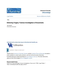 Detecting Forgery: Forensic Investigation of Documents