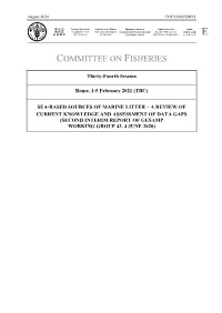 Sea-Based Sources of Marine Litter – a Review of Current Knowledge and Assessment of Data Gaps (Second Interim Report of Gesamp Working Group 43, 4 June 2020)