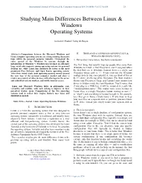 Studying Main Differences Between Linux & Windows Operating Systems