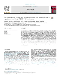 The Flynn Effect for Fluid IQ May Not Generalize to All Ages Or Ability