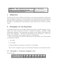 1 Objective 2 Examples of Cost Functions