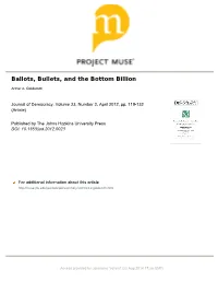 Ballots, Bullets, and the Bottom Billion