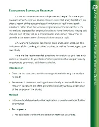Evaluating Empirical Research
