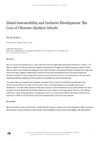 Island Sustainability and Inclusive Development: the Case of Okinawa (Ryukyu)