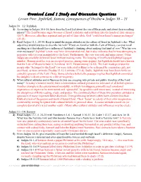 Jephthah, Samson, Consequences of Decline - Judges 10 – 21