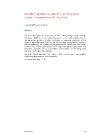 Monetary Operations Under the Currency Board System: the Experience of Hong Kong