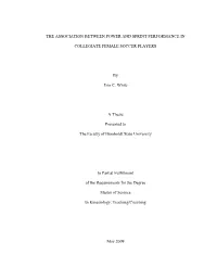 The Association Between Power and Sprint Performance In