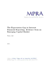 The Expectation Gap in Internet Financial Reporting: Evidence from an Emerging Capital Market