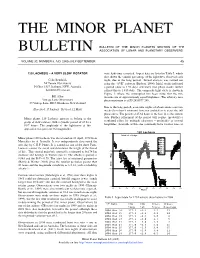 The Minor Planet Bulletin Is Open to Papers on All Aspects of 6500 Kodaira (F) 9 25.5 14.8 + 5 0 Minor Planet Study