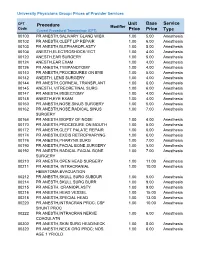 Unit Price Base Price Service Type Procedure