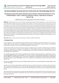 An Intermediate Security Service Protection for Cloud Storage Service