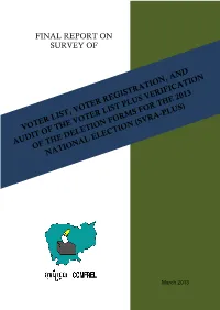 Final Report on Survey Of