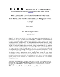 H I C N Households in Conflict Network the Agency and Governance of Urban Battlefields: How Riots Alter Our Understanding Of