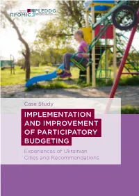 Case Study “Implementation and Improvement of Participatory