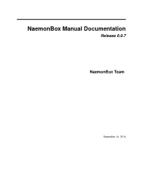 Naemonbox Manual Documentation Release 0.0.7