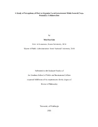 A Study of Perceptions of How to Organize Local Government Multi-Lateral Cross- Boundary Collaboration