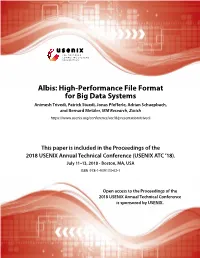 Albis: High-Performance File Format for Big Data Systems
