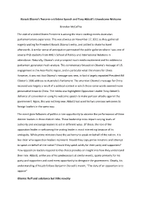 Barack Obama's Twice-‐In-‐A-‐Lifetime Speech and Tony Abbott's