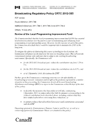 Broadcasting Regulatory Policy CRTC 2012-385