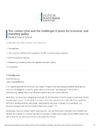 Jens Weidmann: the Current Crisis and the Challenges It Poses For