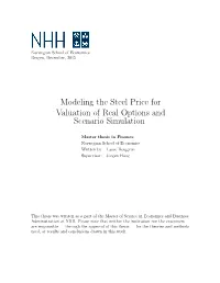 Modeling the Steel Price for Valuation of Real Options and Scenario Simulation