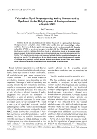 Polyethylene Glycol Dehydrogenating Activity Demonstrated By