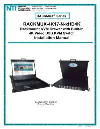 RACKMUX-4K17-N-Xhd4k Rackmount KVM Drawer with Built-In 4K Video USB KVM Switch Installation Manual