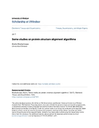Some Studies on Protein Structure Alignment Algorithms