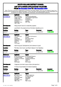 South Holland District Council List of Planning