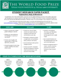 STUDENT RESEARCH PAPER PACKET Explanation, Steps, & Resources