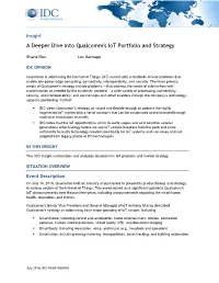Insight a Deeper Dive Into Qualcomm's Iot Portfolio and Strategy
