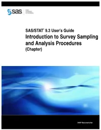 Introduction to Survey Sampling and Analysis Procedures (Chapter)