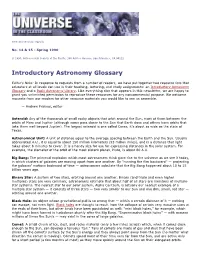 Introductory Astronomy Glossary
