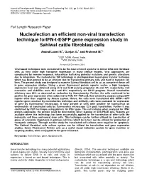 Nucleofection an Efficient Non-Viral Transfection Technique Forifn-T-EGFP Gene Expression Study in Sahiwal Cattle Fibroblast Cells