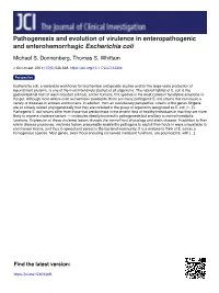 Pathogenesis and Evolution of Virulence in Enteropathogenic and Enterohemorrhagic Escherichia Coli