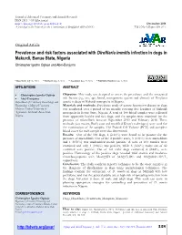 Prevalence and Risk Factors Associated with Dirofilaria Immitis Infection in Dogs in Makurdi, Benue State, Nigeria Christopher Igoche Ogbaje and Abel-Danjuma