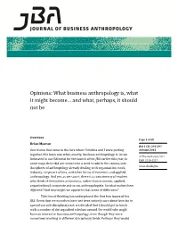 What Business Anthropology Is, What It Might Become… and What, Perhaps, It Should Not Be