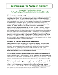 Californians for an Open Primary