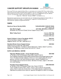 Cancer Support Groups in Hawaii