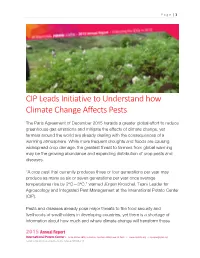CIP Leads Initiative to Understand How Climate Change Affects Pests