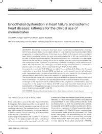 Endothelial Dysfunction in Heart Failure and Ischemic Heart Disease: Rationale for the Clinical Use of Mononitrates