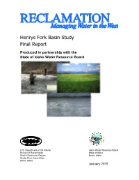Henrys Fork Basin Study Final Report 1 1.0 Introduction